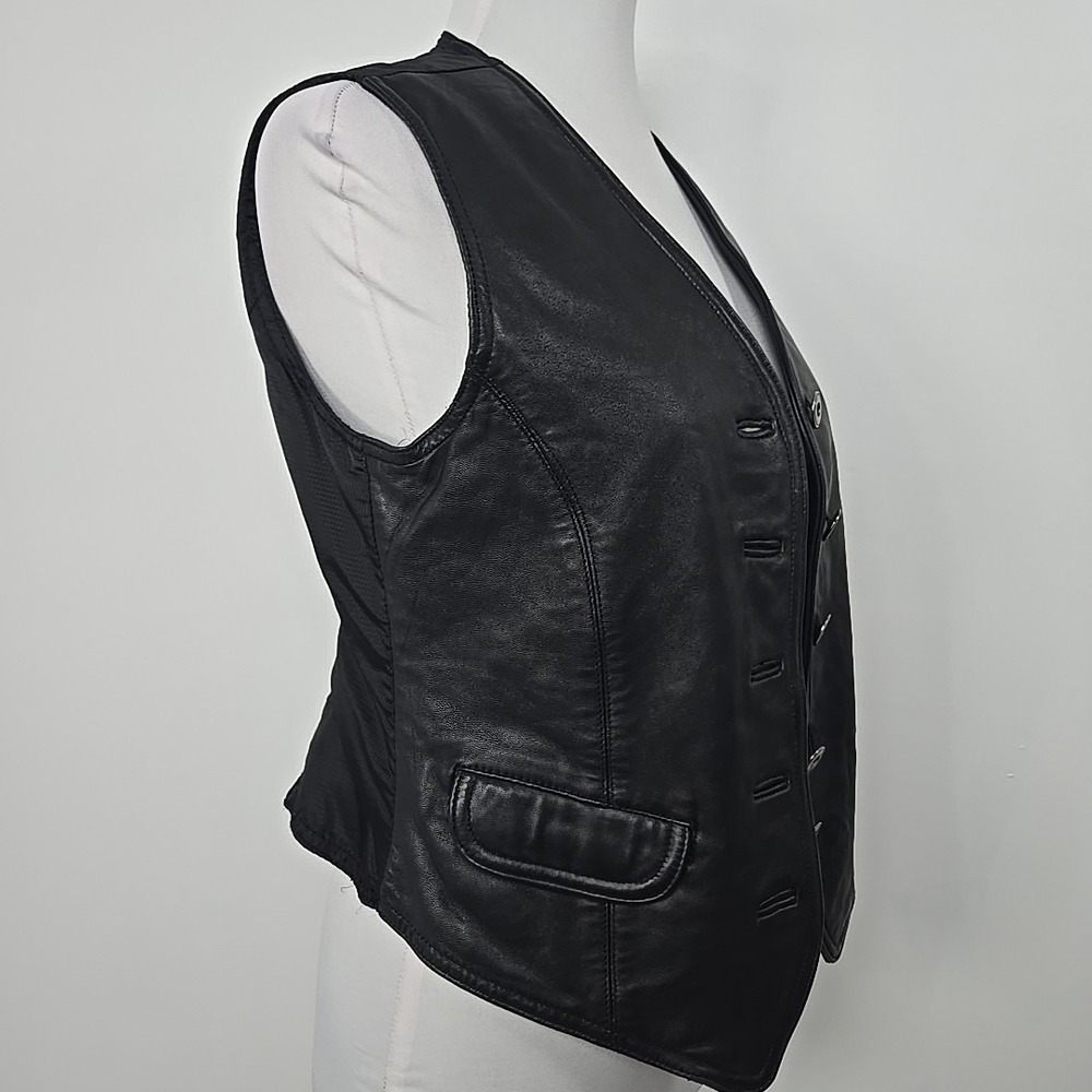The Limited Black Leather Women's‎ Vest Size Medium M Vintage Y2K - Picture 2 of 10